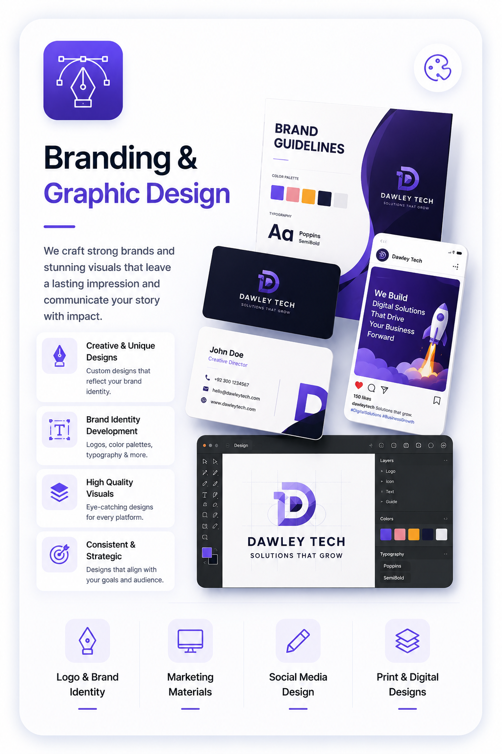 Floating Card Branding & Graphic Design